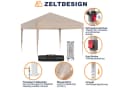 GUNJI Faltpavillon 3x3m Beige Höhenverstellbar UV-Schutz Bild 4