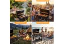 HOMALL Holzkohlegrillwagen XXL mit Thermometer & Rollen Schwarz Bild 5