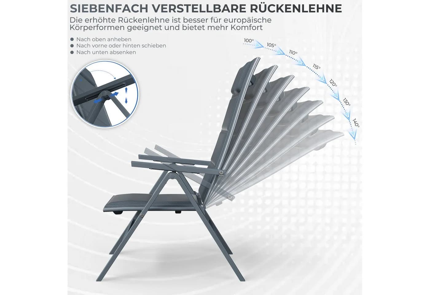 HOMALL Garten-Essgruppe 5-tlg. Aluminium & Holzoptik - Bild 5