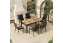 HOMALL Garten-Essgruppe 7-tlg. Aluminium Holzoptik Grau Beige Bild 2