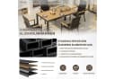 HOMALL Garten-Essgruppe 7-tlg. Aluminium Holzoptik Grau Beige Bild 3