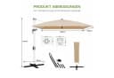 HOMALL Sonnenschirm 300x400 cm Ampelschirm Beige Grau UV-Schutz 50+ Bild 4