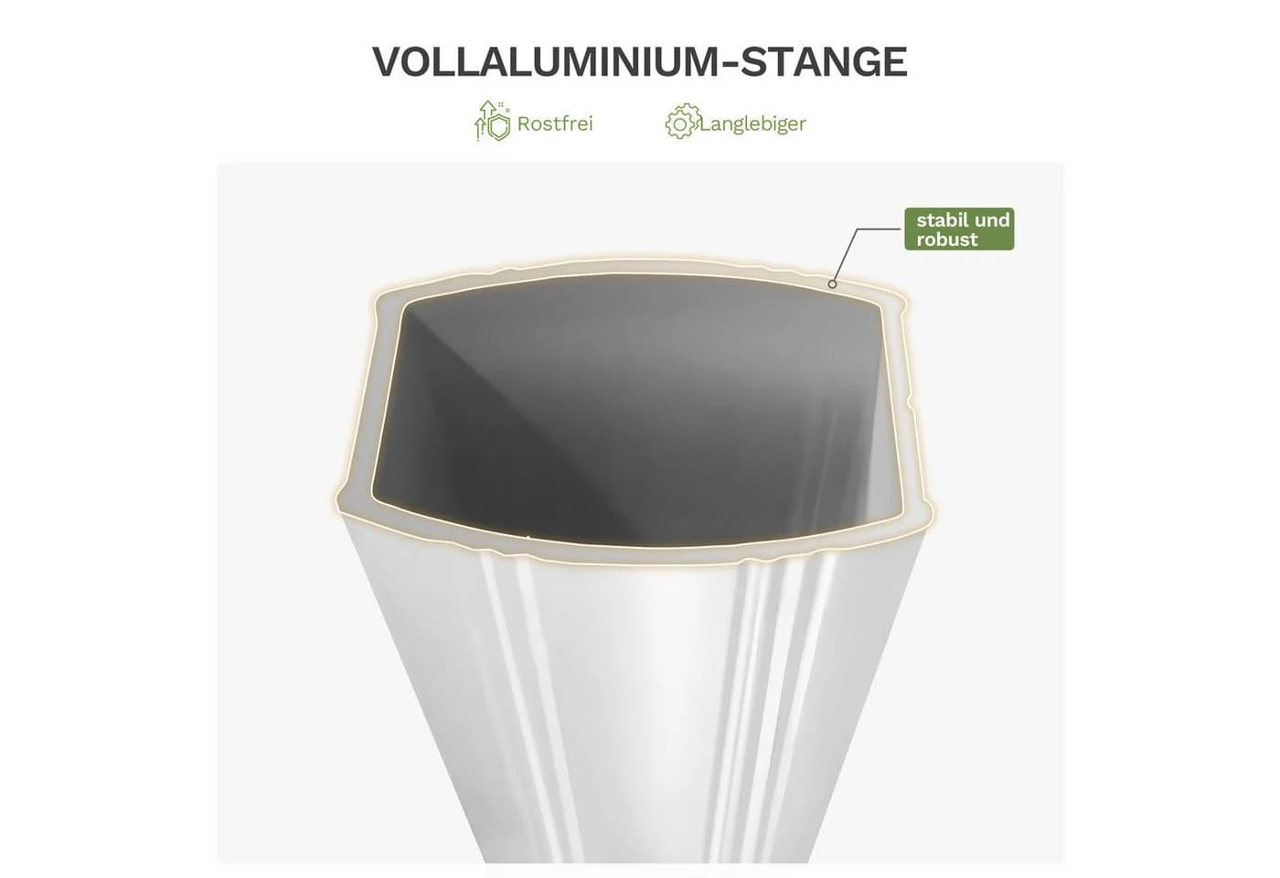 HOMALL Sonnenschirm 300x400 cm Ampelschirm Beige Grau UV-Schutz 50+ - Bild 5