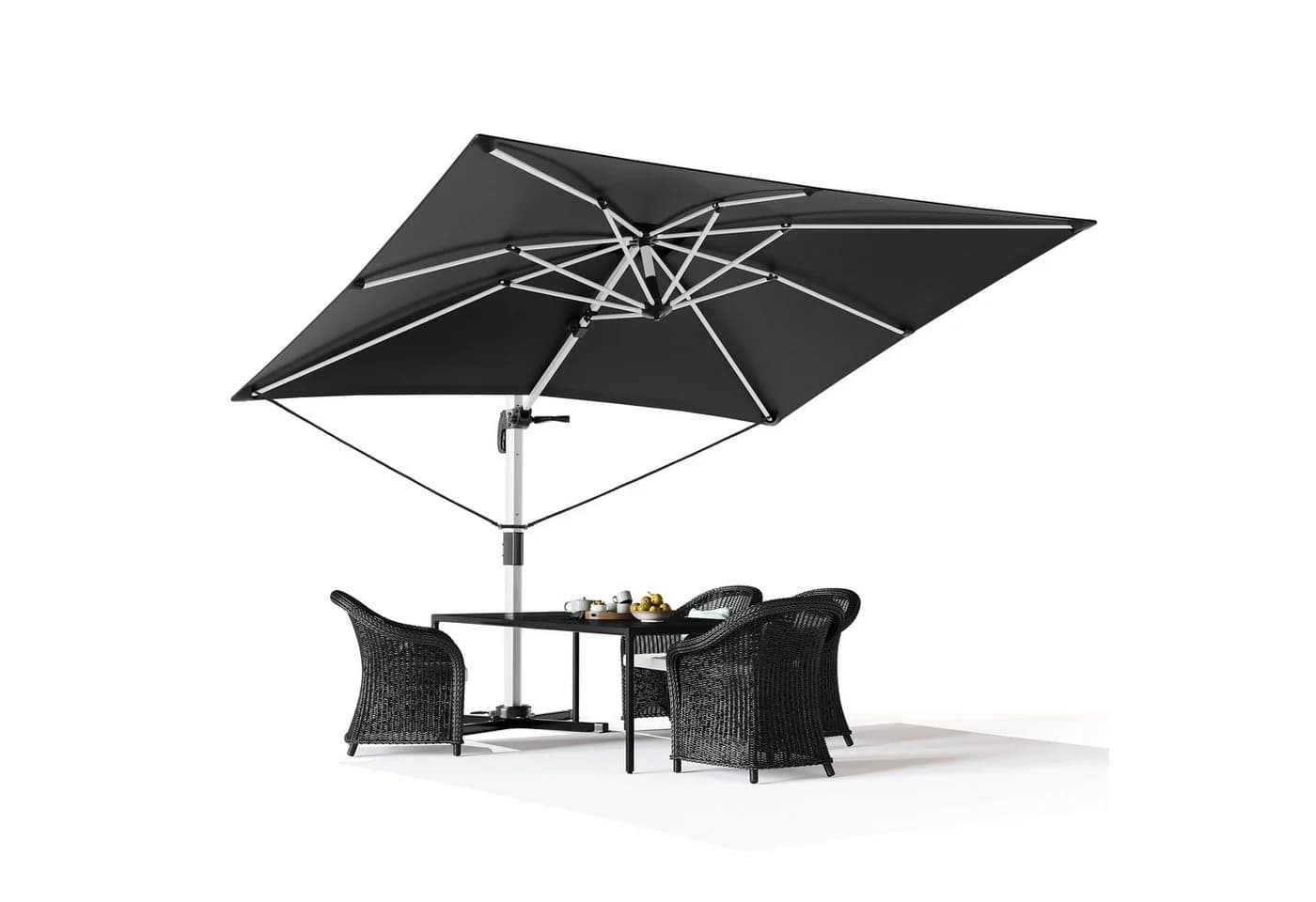 HOMALL Sonnenschirm 300x400 cm Ampelschirm Grau UV-Schutz 50+ - Bild 2