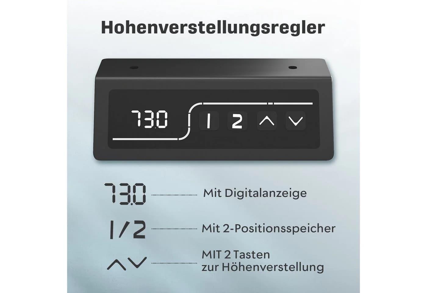HOMALL Schreibtisch Grau Elektrisch höhenverstellbar mit LED-Anzeige - Bild 3
