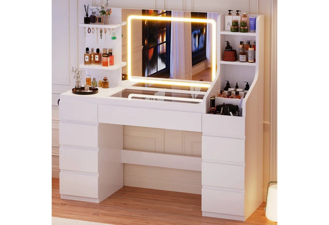 Furnicopia Schminktisch LED-Beleuchtung Weiß - Bild 2