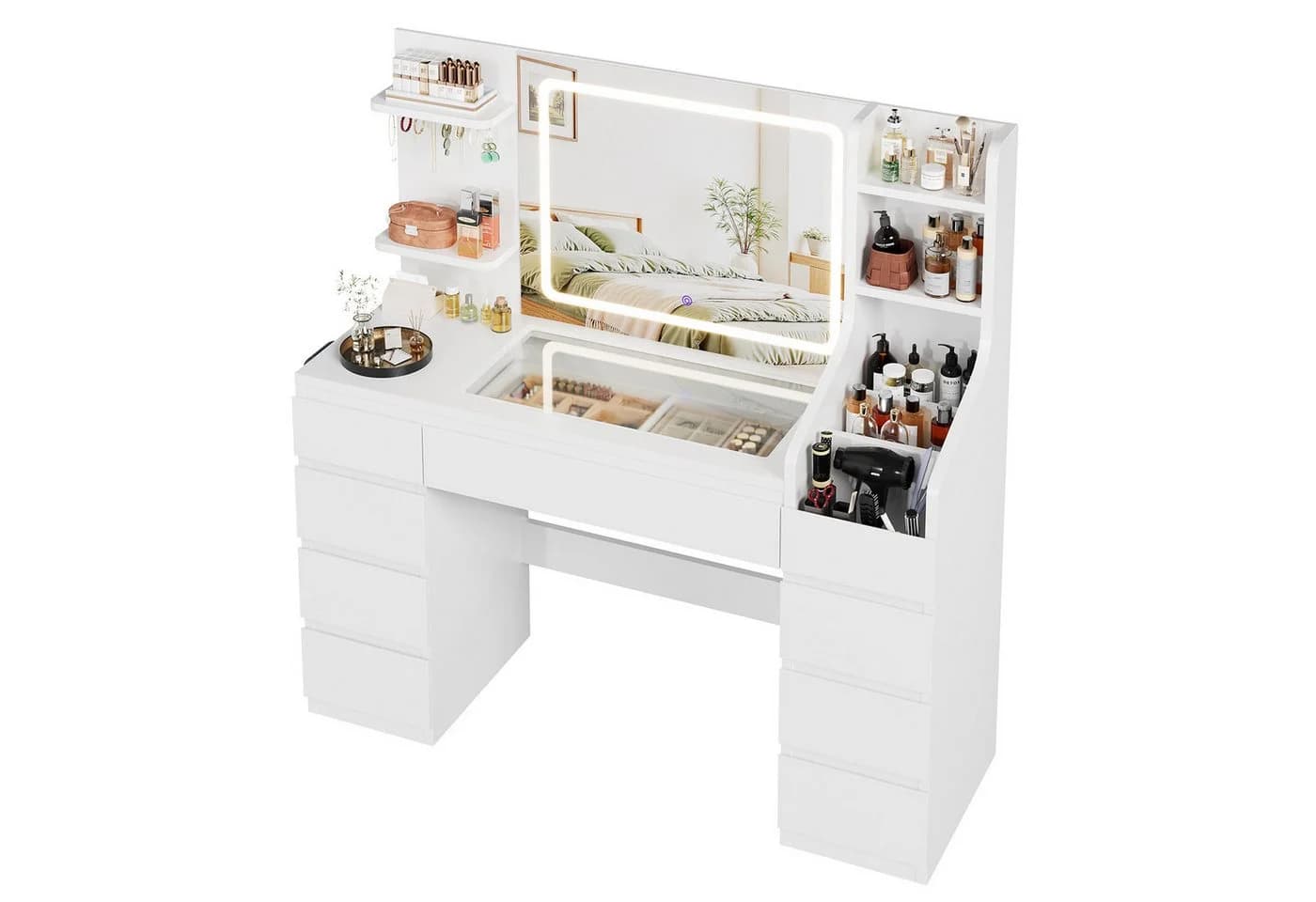 Furnicopia Schminktisch LED-Beleuchtung Weiß - Bild 3