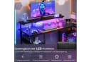 HOMALL Eck-Schreibtisch Schwarz mit LED, Schubladen & Steckdosen Bild 3