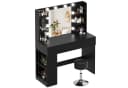 HOMALL Schminktisch mit LED-Beleuchtung, Schwarz/Weiß, 90x40x137 cm Bild 1