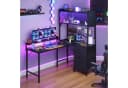 HOMALL L-förmiger Gaming-Schreibtisch mit LED, Regal & Steckdose Bild 1