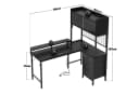 HOMALL L-förmiger Gaming-Schreibtisch mit LED, Regal & Steckdose Bild 3