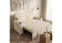 GUNJI Sofa 2-Sitzer Schlafsofa Beige Cord mit Schlaffunktion Bild 1