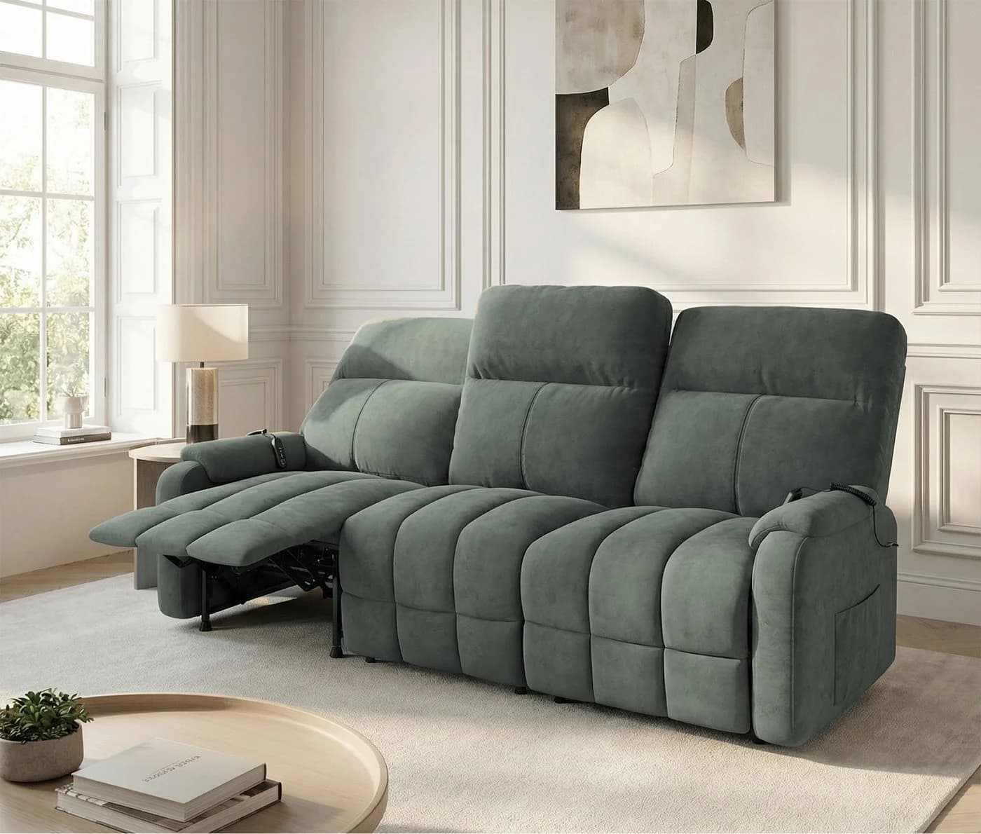 GUNJI 3-Sitzer Relaxsofa Elektrisch Verstellbar Grau - Bild 2