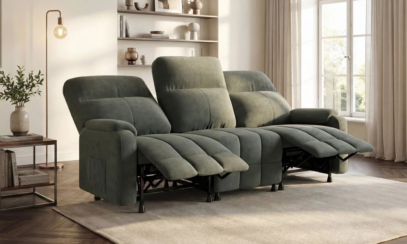 GUNJI 3-Sitzer Relaxsofa Elektrisch Verstellbar Grau - Bild 5