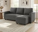 GUNJI L/U-Sofa mit Schlaffunktion Grau Bild 1