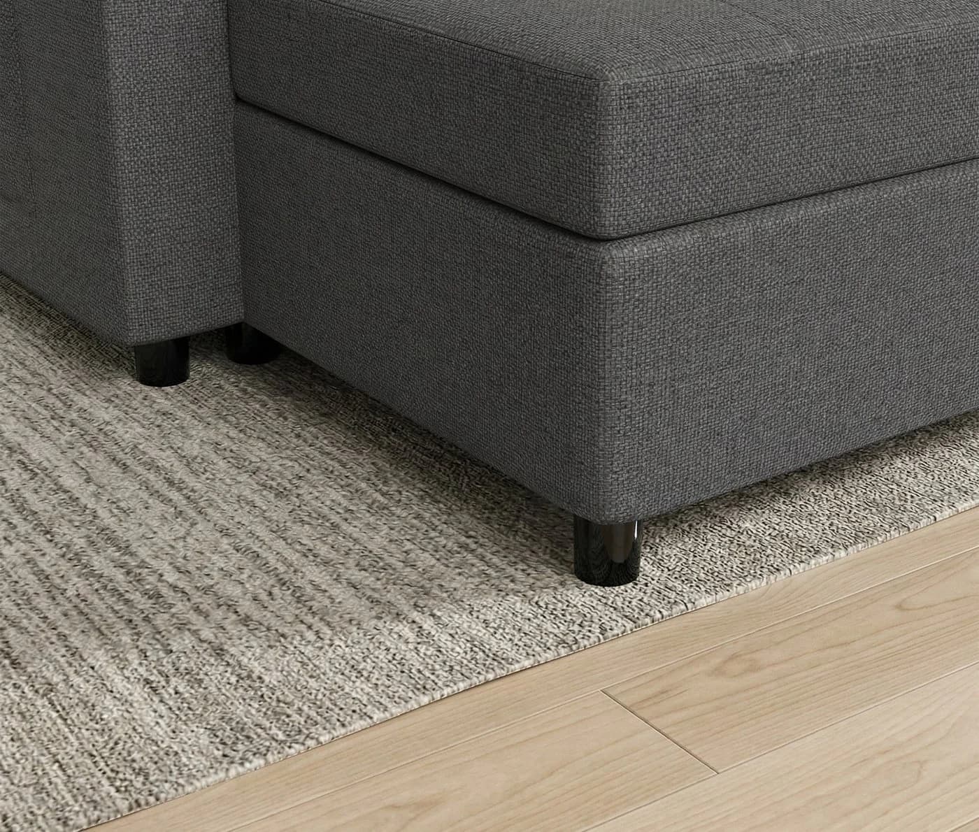 GUNJI L/U-Sofa mit Schlaffunktion Grau - Bild 4