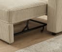 GUNJI Sofa L/U-Sofa mit Schlaffunktion Beige Veloursstreifen Bild 5
