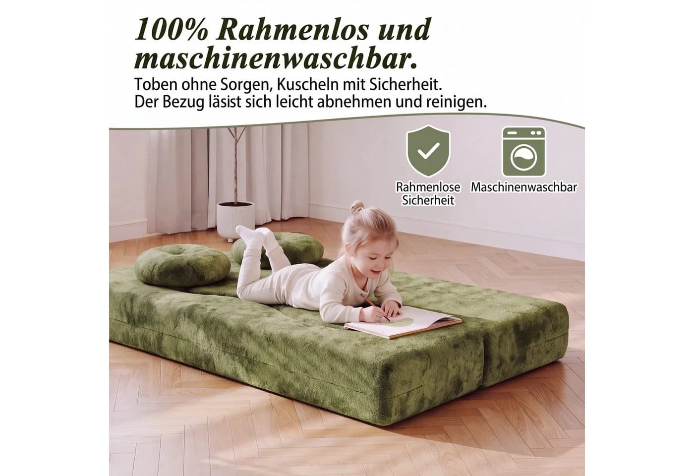 GUNJI Sofa Klappbares Knochenloses Schlafsofa 2-Sitzer - Bild 5