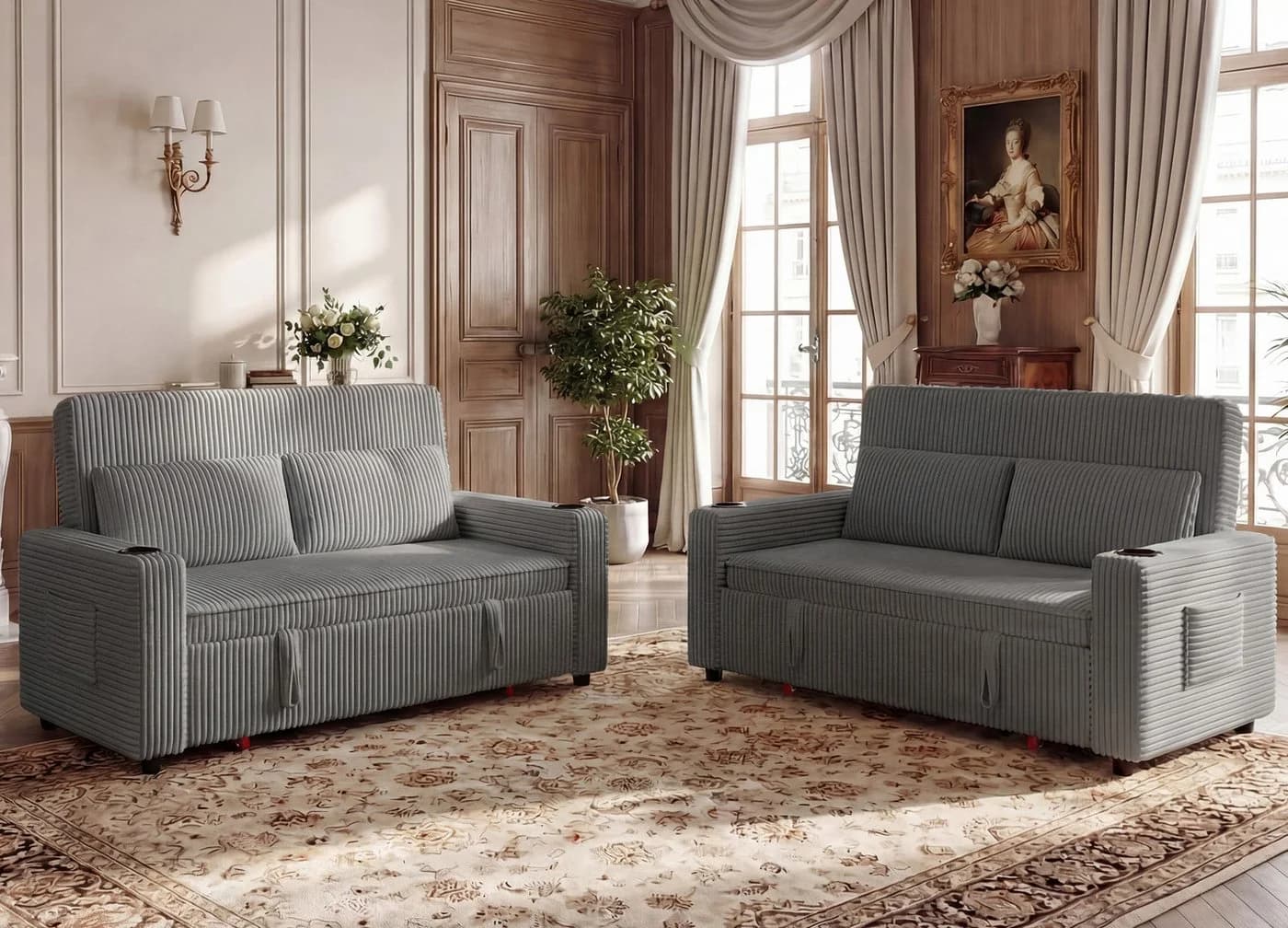 GUNJI Klappbares Doppelsofa Retro