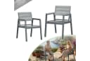 HOMALL Gartenstuhl Stapelbar Aluminium Grau Wetterfest Bild 2