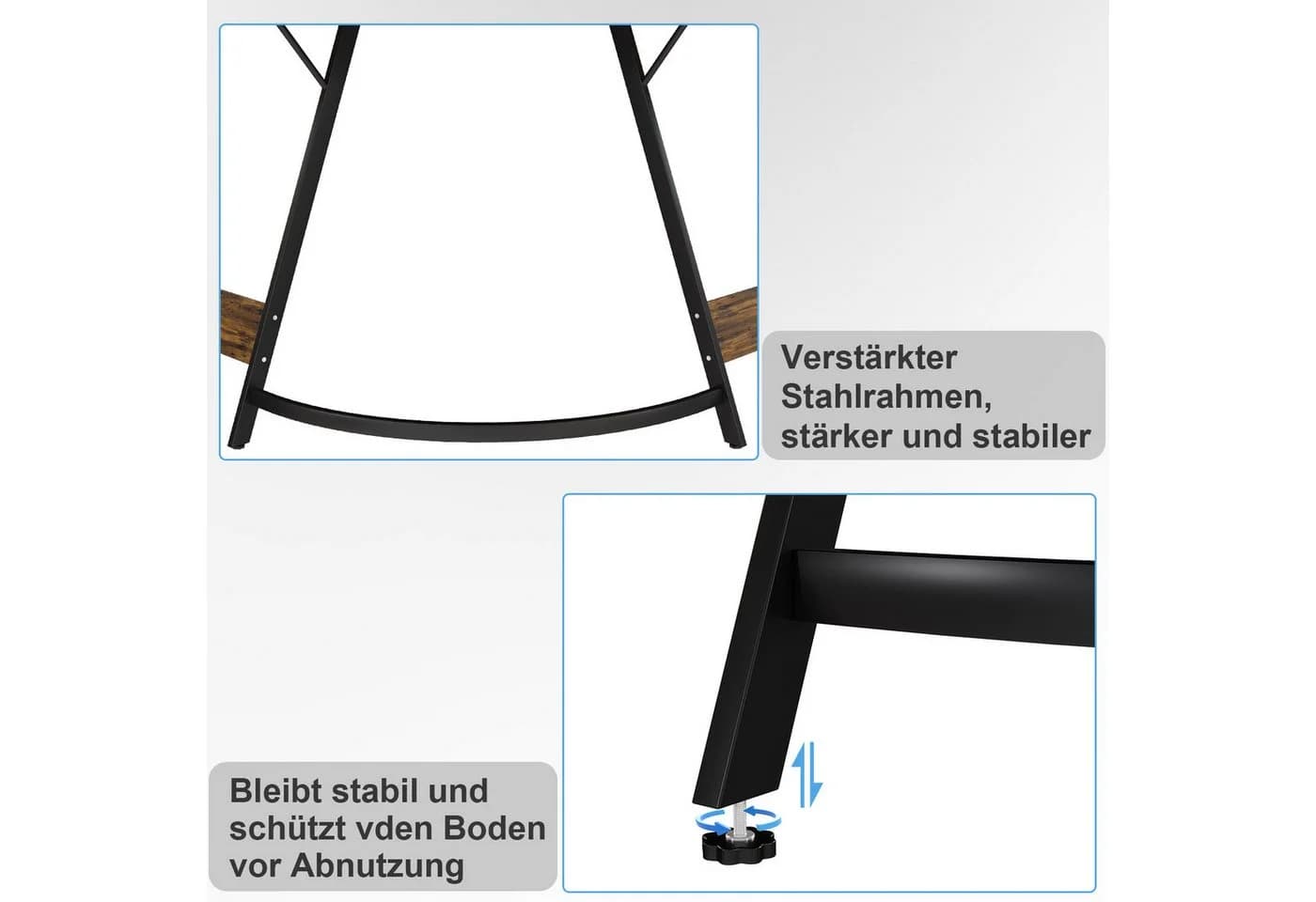 GUNJI L-förmiger Gaming-Schreibtisch 120cm Kohlefaser - Bild 4