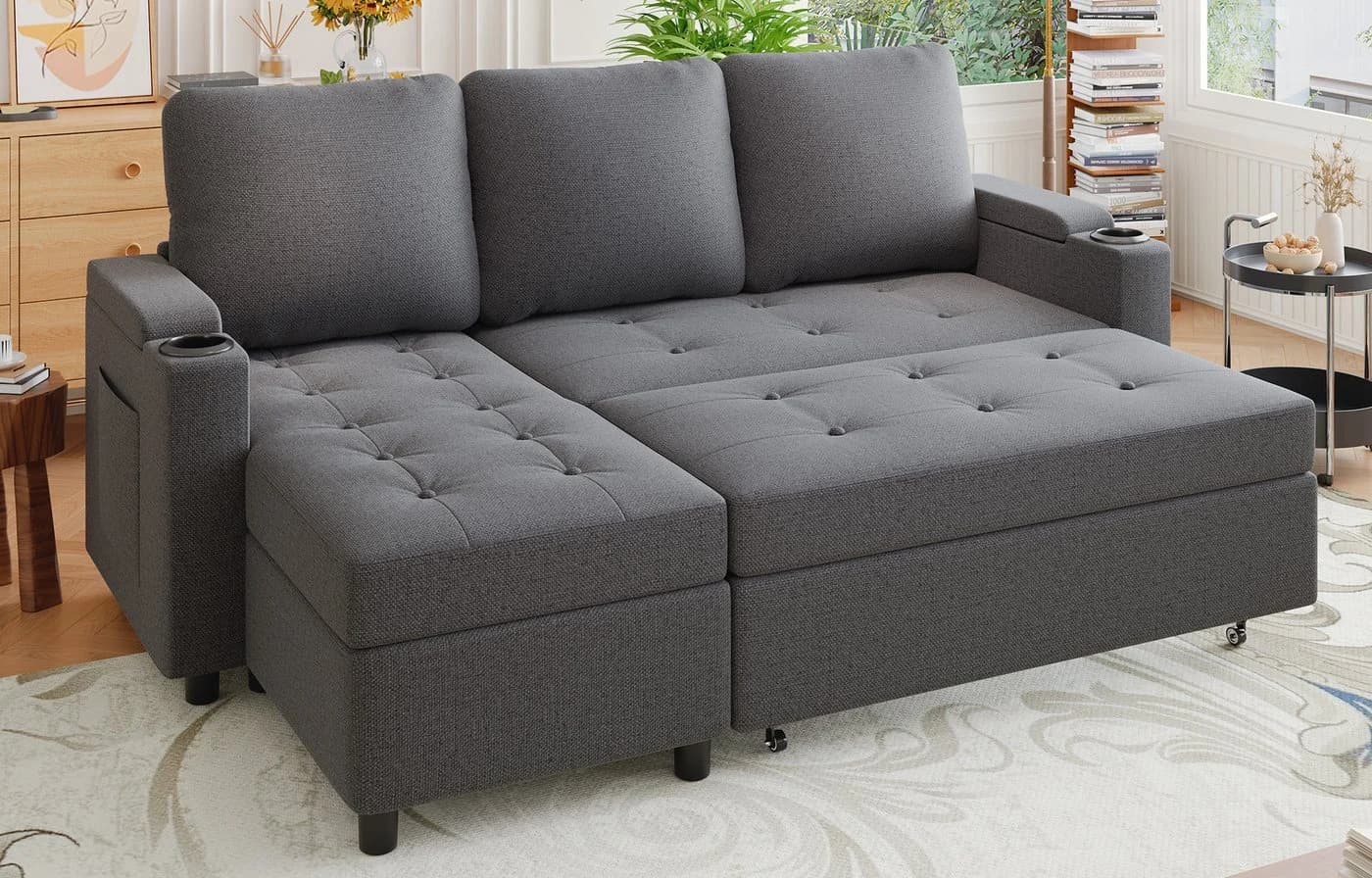 GUNJI Ecksofa L-Form/U-Form mit Stauraum und Schlafunktion - Bild 2