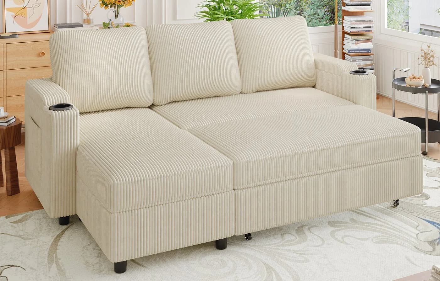 GUNJI Ecksofa L-Form/U-Form mit Stauraum und Schlafunktion - Bild 2
