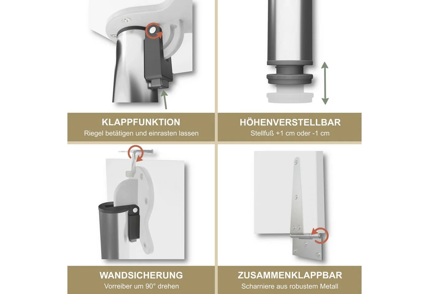 KDR Produktgestaltung Wandklapptisch Weiß - Bild 4