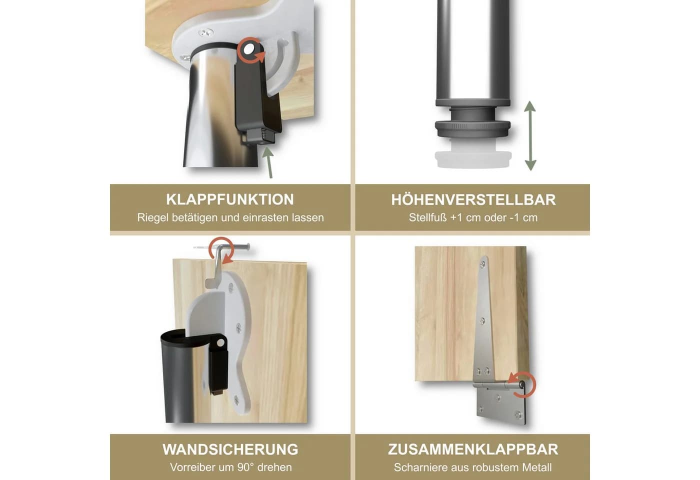 KDR Produktgestaltung Wandklapptisch Eiche - Bild 4