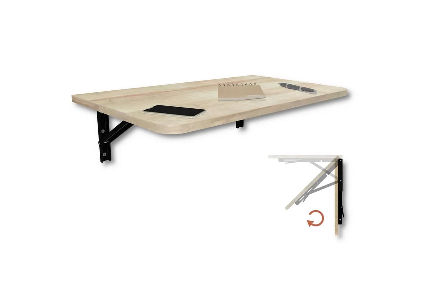 KDR Produktgestaltung Wandklapptisch Esstisch Schreibtisch Eiche Schwarz - Bild 2