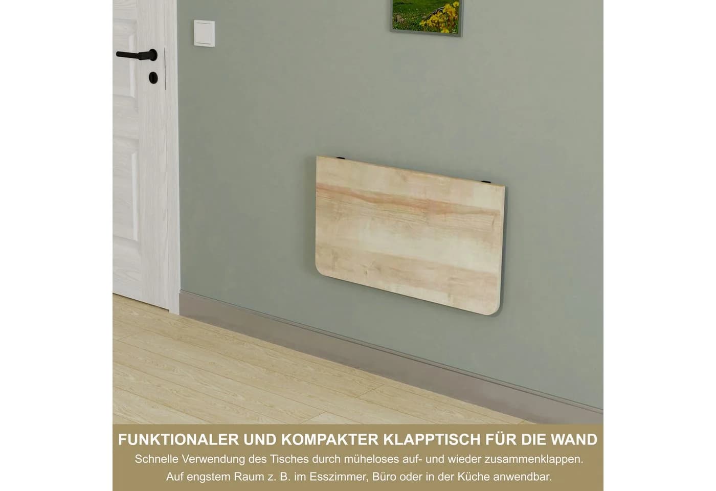 KDR Produktgestaltung Wandklapptisch Esstisch Schreibtisch Eiche Schwarz - Bild 3