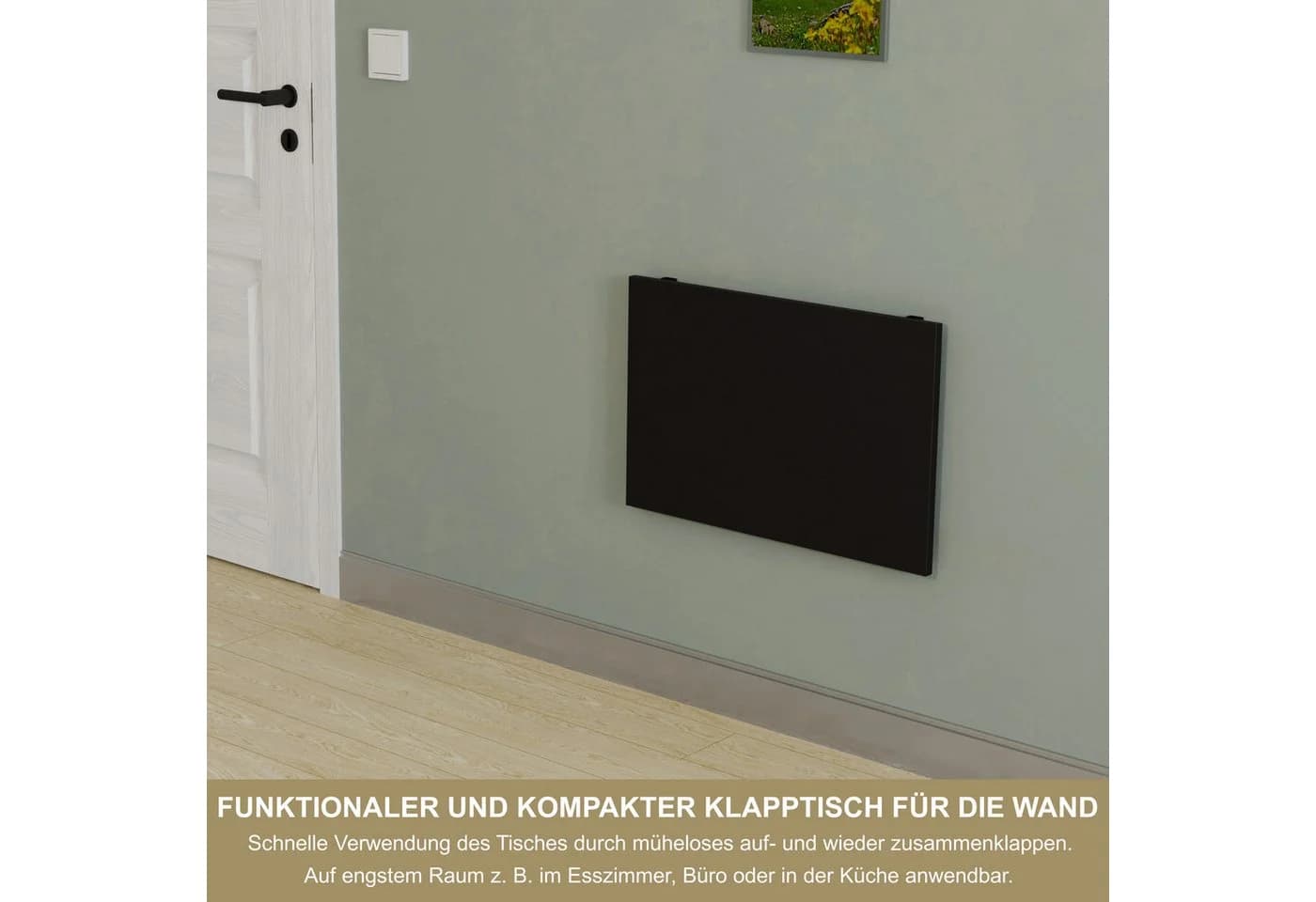 KDR Produktgestaltung Wandklapptisch Schwarz 60x40 cm - Bild 3