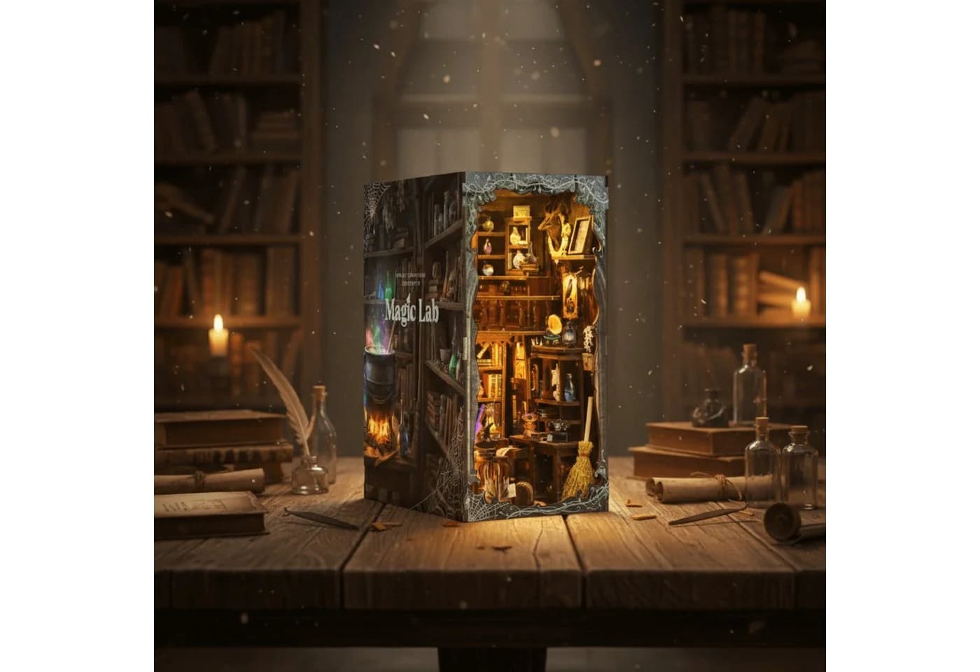 MagicHolz Buchstütze Magic Lab Diorama