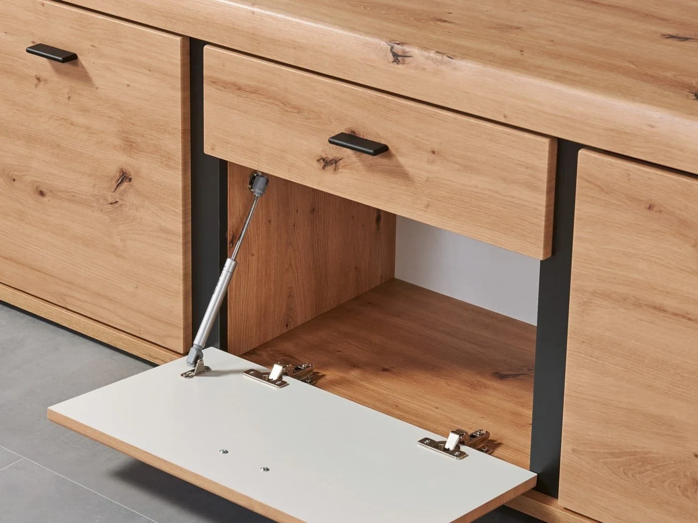 moebel-dich-auf Wohnwand KOS Artisan Eiche Schwarz Softclose LED - Bild 5