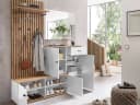 moebel-dich-auf Kompaktgarderobe COMO mit Schuhschrank und Spiegel Lamellenoptik Bild 3