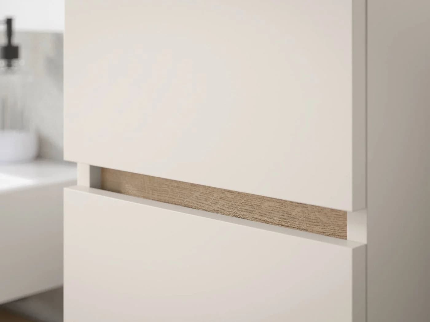 moebel-dich-auf Badmöbel-Set LONDRES, Hochschrank, Spiegelschrank, Waschbeckenunterschrank, Kaschmir oder Anthrazit - Bild 3
