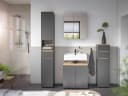 moebel-dich-auf Badmöbel-Set LONDRES, 4-St., Hochschrank, Spiegelschrank, Kommode, Anthrazit, Cremona Eiche Bild 3