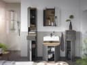 moebel-dich-auf Badmöbel-Set LONDRES, 4-St., Hochschrank, Spiegelschrank, Kommode, Anthrazit, Cremona Eiche Bild 4