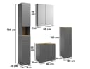 moebel-dich-auf Badmöbel-Set LONDRES, 4-St., Hochschrank, Spiegelschrank, Kommode, Anthrazit, Cremona Eiche Bild 5