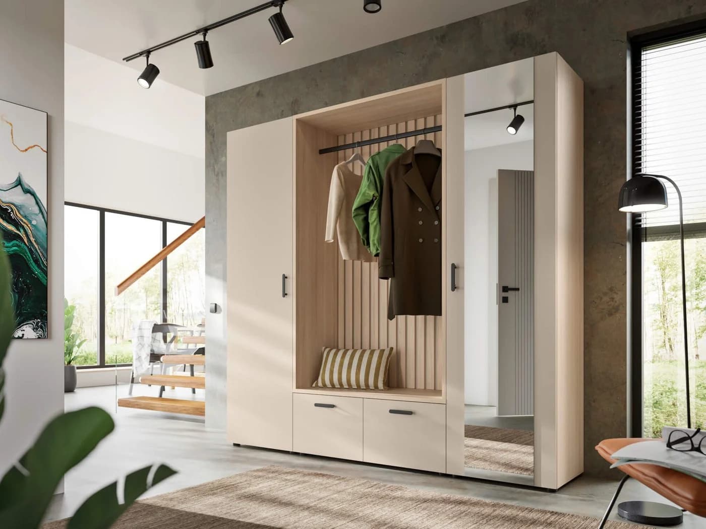 moebel-dich-auf Kompaktgarderobe MODENA 3-tlg. Weiß - Bild 2