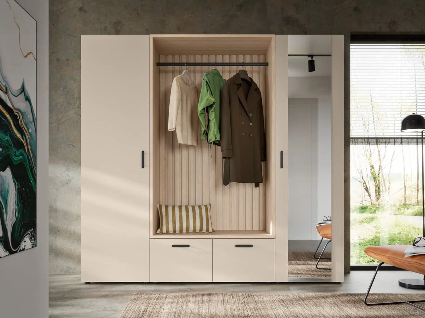 moebel-dich-auf Kompaktgarderobe MODENA 3-tlg. Weiß - Bild 3