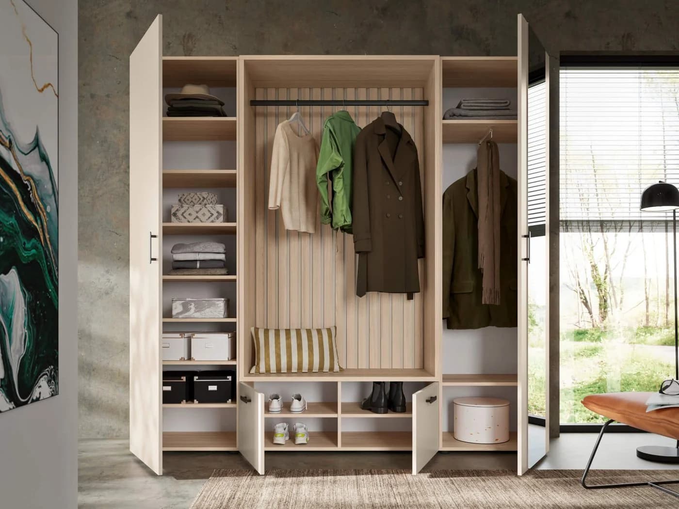 moebel-dich-auf Kompaktgarderobe MODENA 3-tlg. Weiß - Bild 4