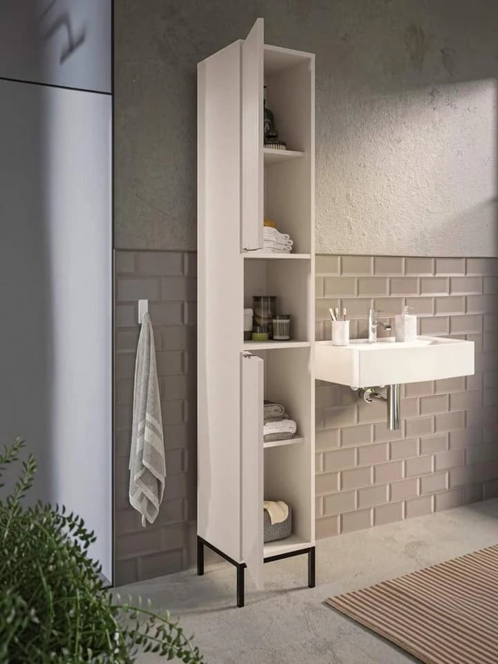 moebel-dich-auf Hochschrank CASTELLO Weiß 2 Türen 1 Fach - Bild 3