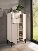 moebel-dich-auf Highboard CASTELLO Weiß MDF-Riffelung Bild 3