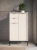 moebel-dich-auf Highboard CASTELLO Weiß MDF-Riffelung Bild 5