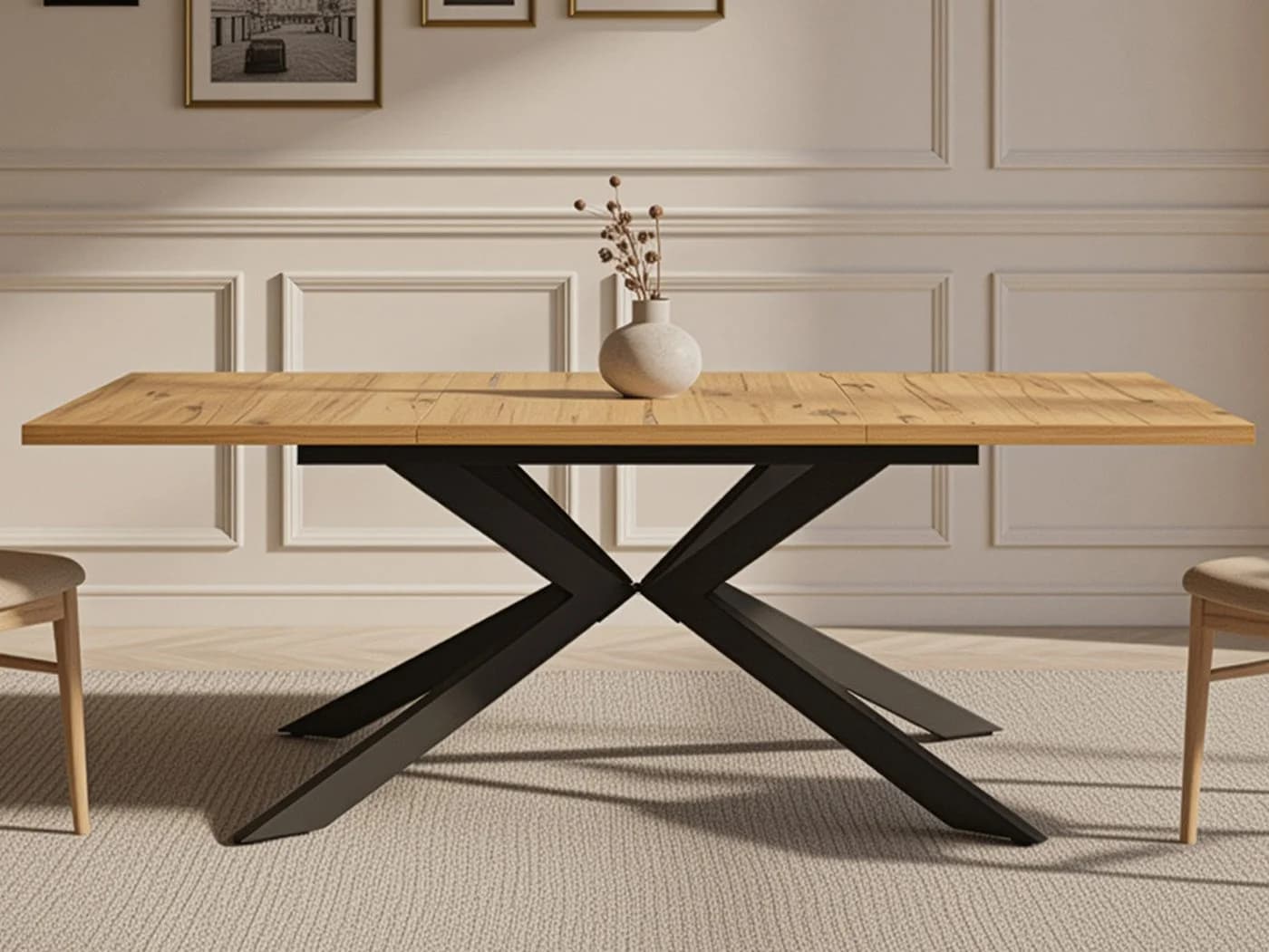 DUBI Möbel Esstisch MALTE Metallgestell Ausziehbar 140-180-220cm - Bild 2