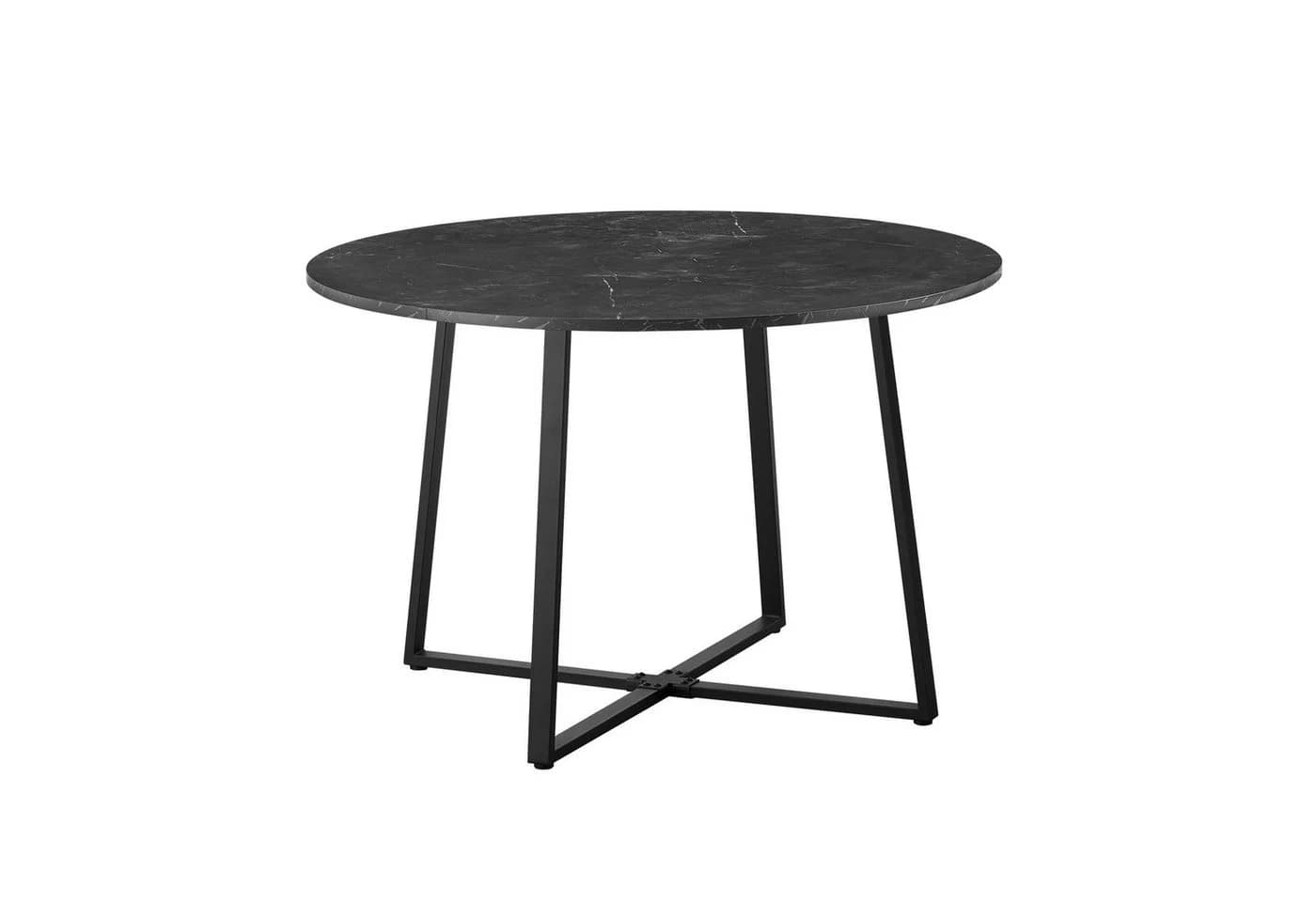 B&D home Esstisch NOA rund 110cm Metallgestell schwarz/weiß