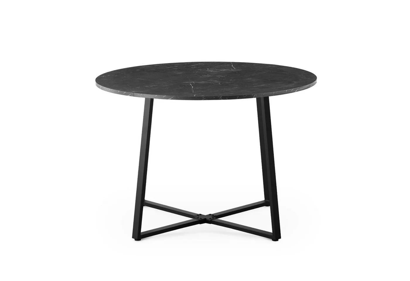 B&D home Esstisch NOA rund 110cm Metallgestell schwarz/weiß - Bild 3