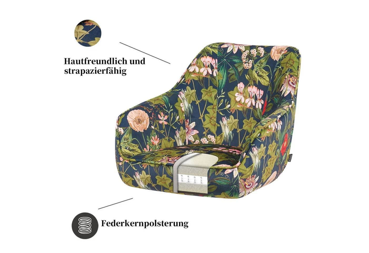 B&D home Polsterstuhl ARVIT mit Taschenfederkern und Armlehnen - Bild 3