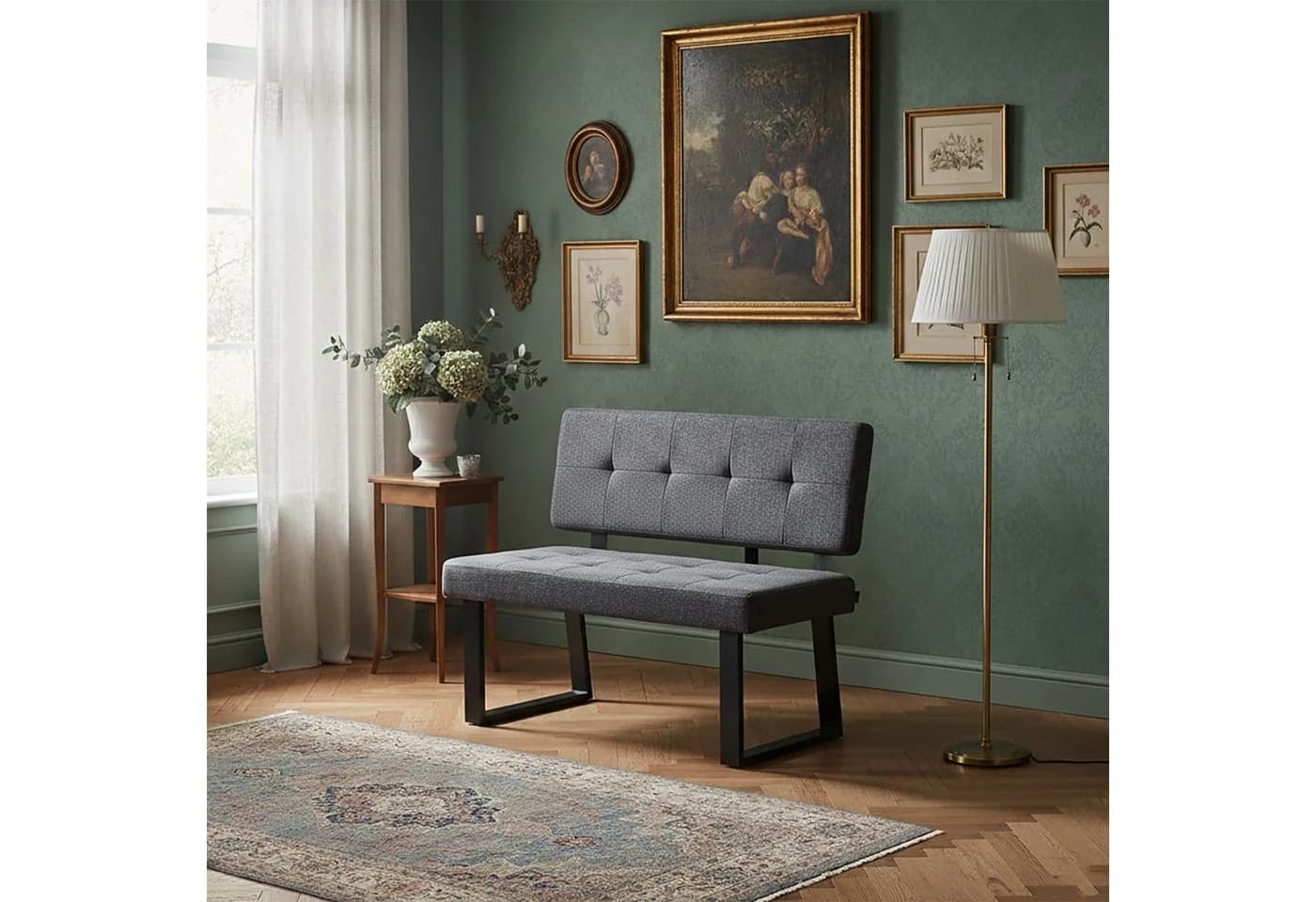 B&D home Essbank SIGFRID gepolstert Metallgestell Anthrazit - Bild 2